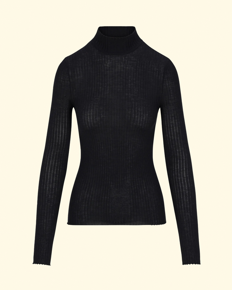 L/S Mock Neck Top | Black