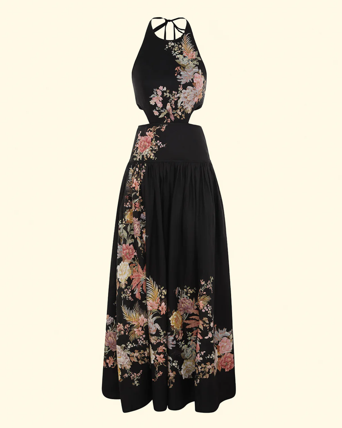 Tallow Halter Dress | Black Multi Floral