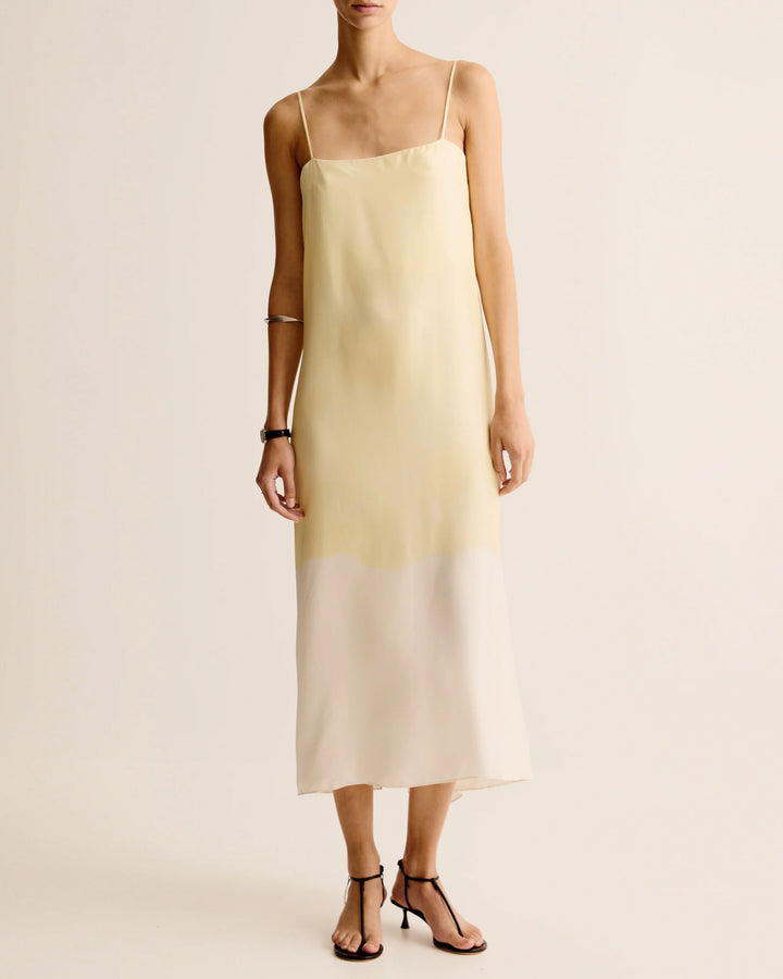 Optimista Silk Bias Dress | Lemon Citrus