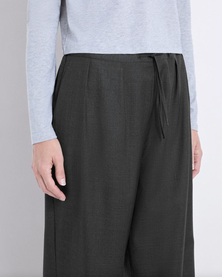 Cove Elastic Waistband Pants | Black Melange