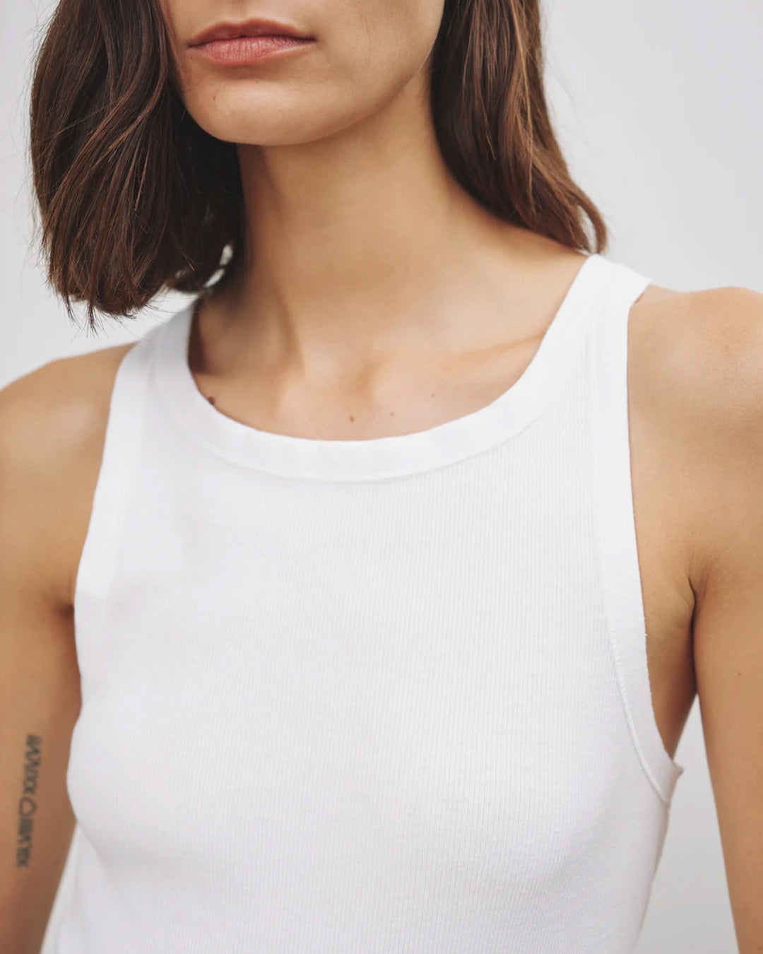 Jennifer Rib Tank | White