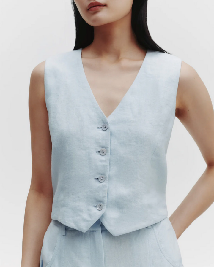 PREORDER Kikis Vest | Linen Ice Melt