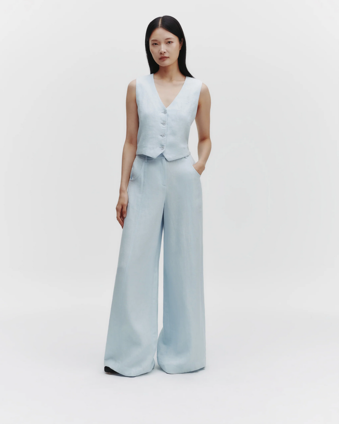 PREORDER Kikis Vest | Linen Ice Melt