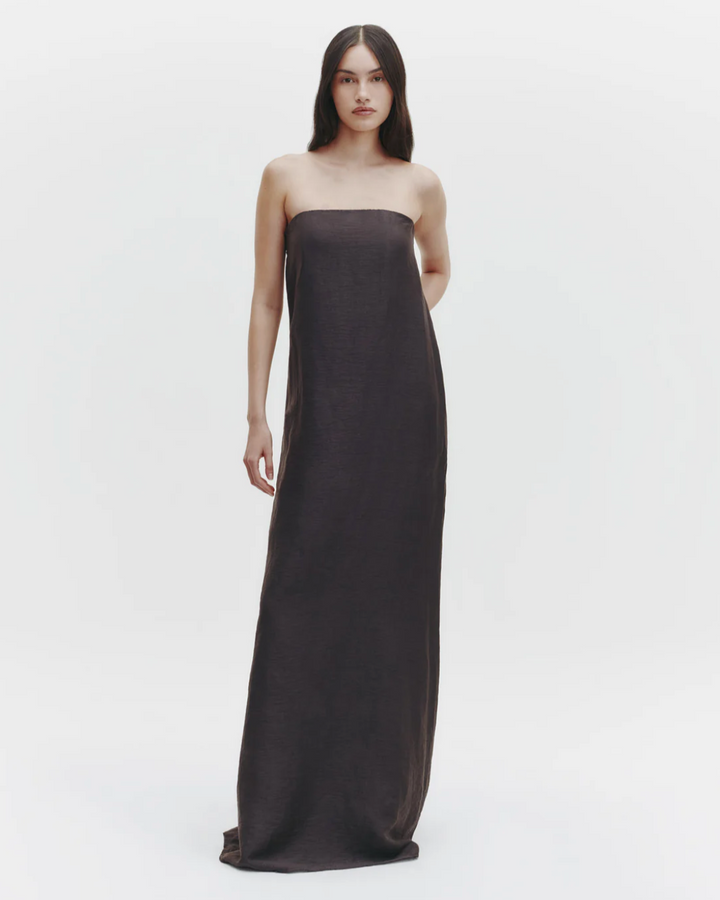 PREORDER Carolyns Gown | Chocolate Linen