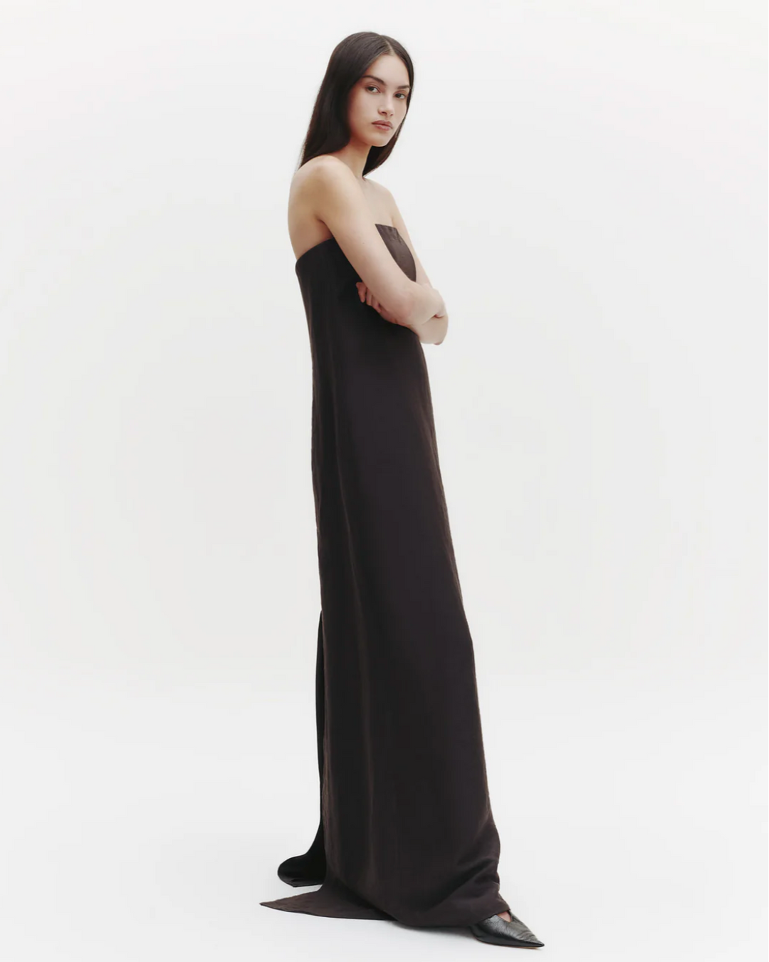 PREORDER Carolyns Gown | Chocolate Linen