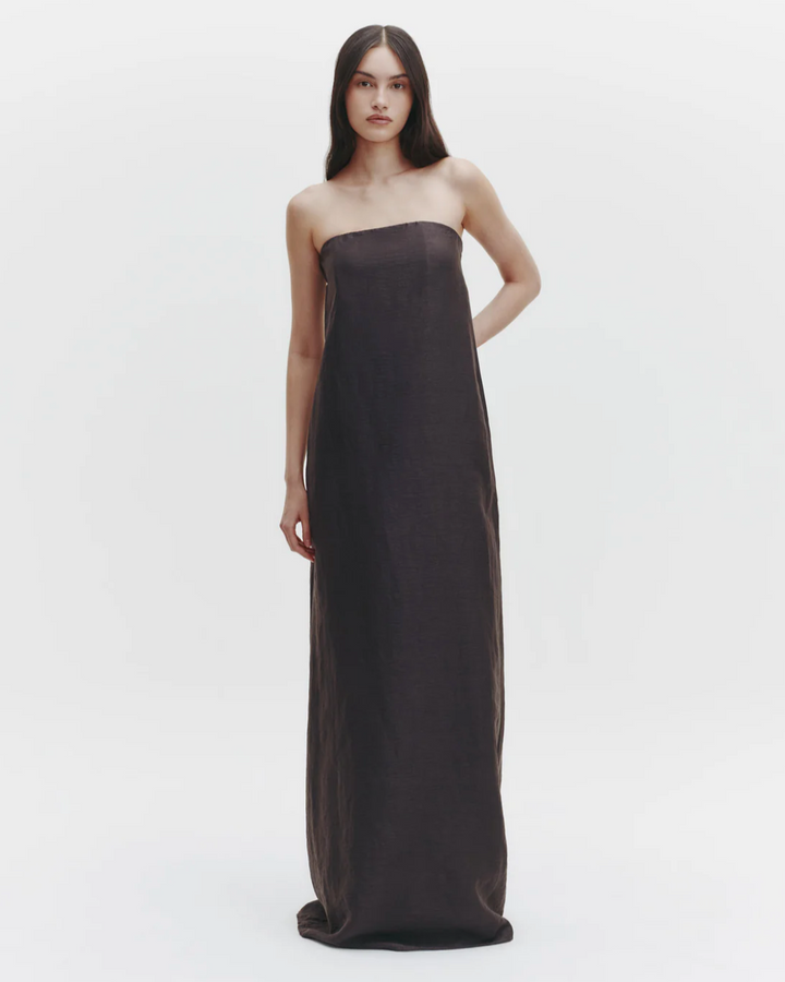 PREORDER Carolyns Gown | Chocolate Linen