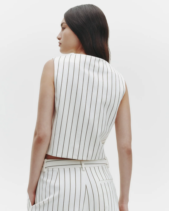 PREORDER Kikis Vest | Ivory Chocolate Stripe