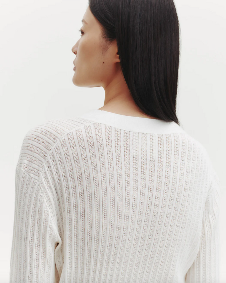 PREORDER Cardigan W/ Pointelle Detailing | Ivory