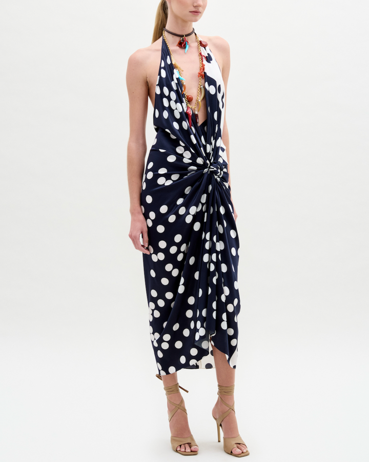 PREORDER Guadalupe Dress | Navy Dot