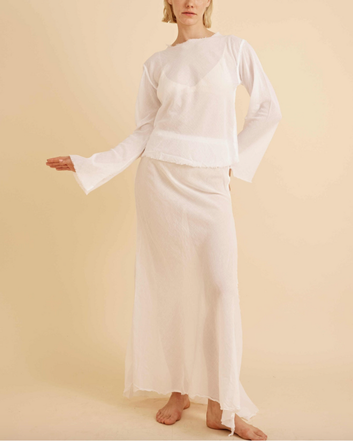 Jennifer Maxi Skirt | White