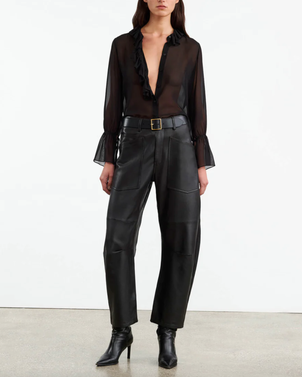 Shon Leather Pant | Black