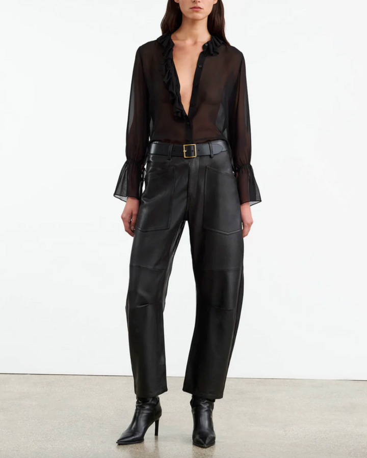 Shon Leather Pant | Black