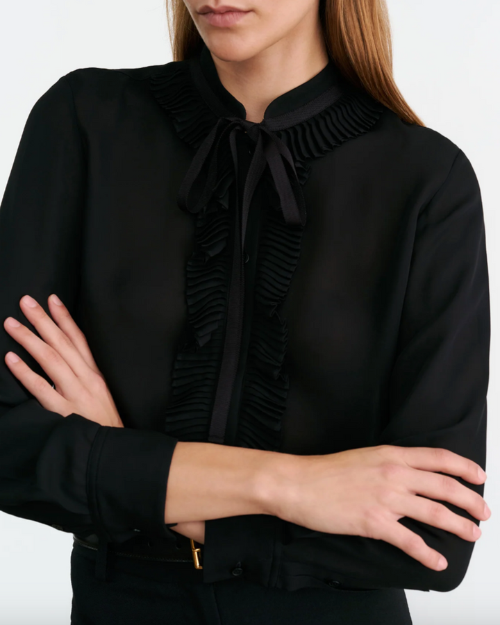 Bertille Ruffle Shirt | Black