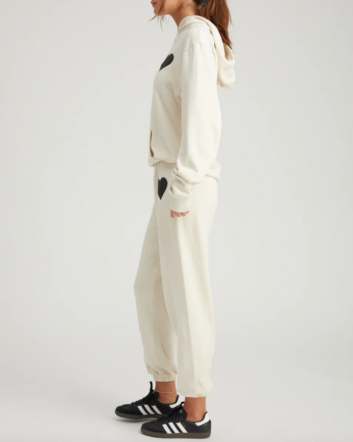 Heart Hoodie | Vintage White / Black
