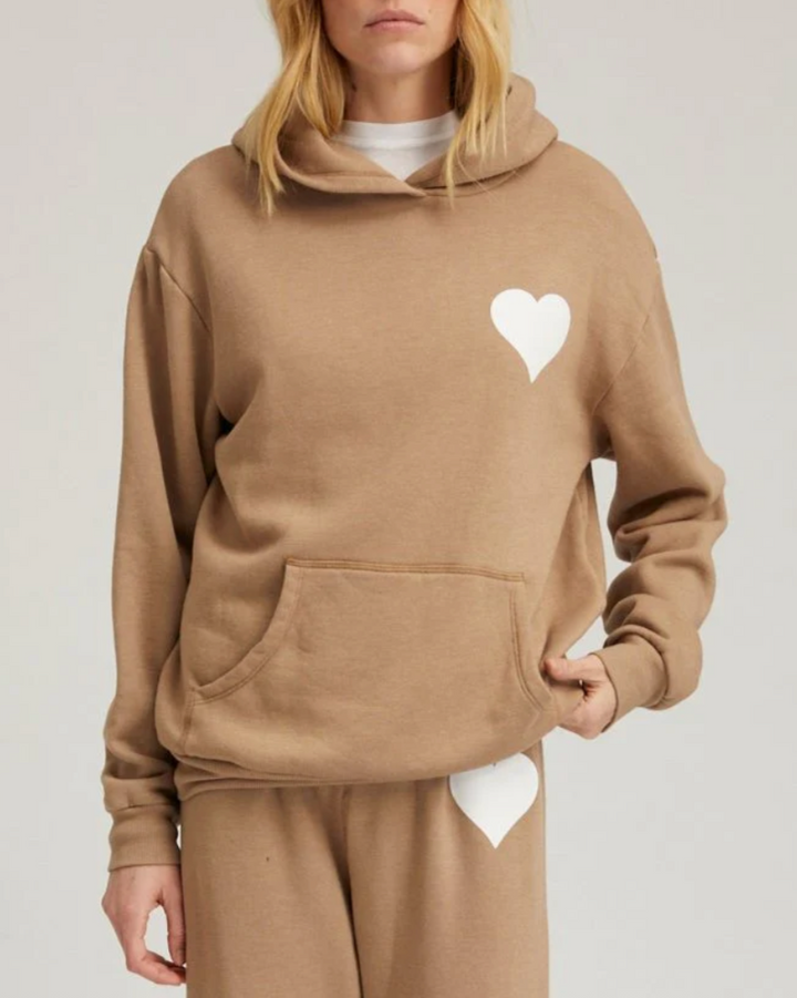 Heart Hoodie | Latte / White