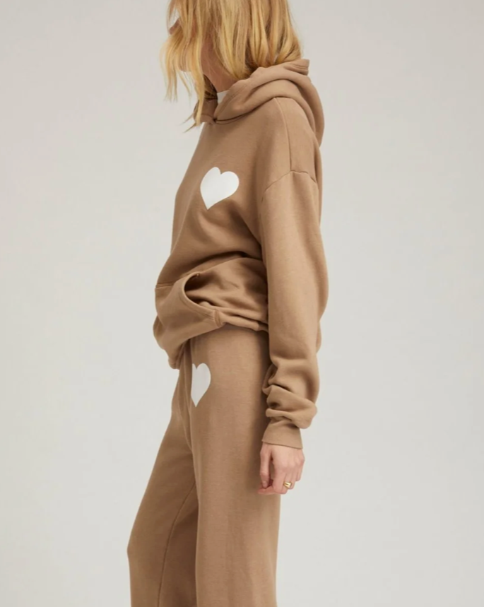 Heart Hoodie | Latte / White