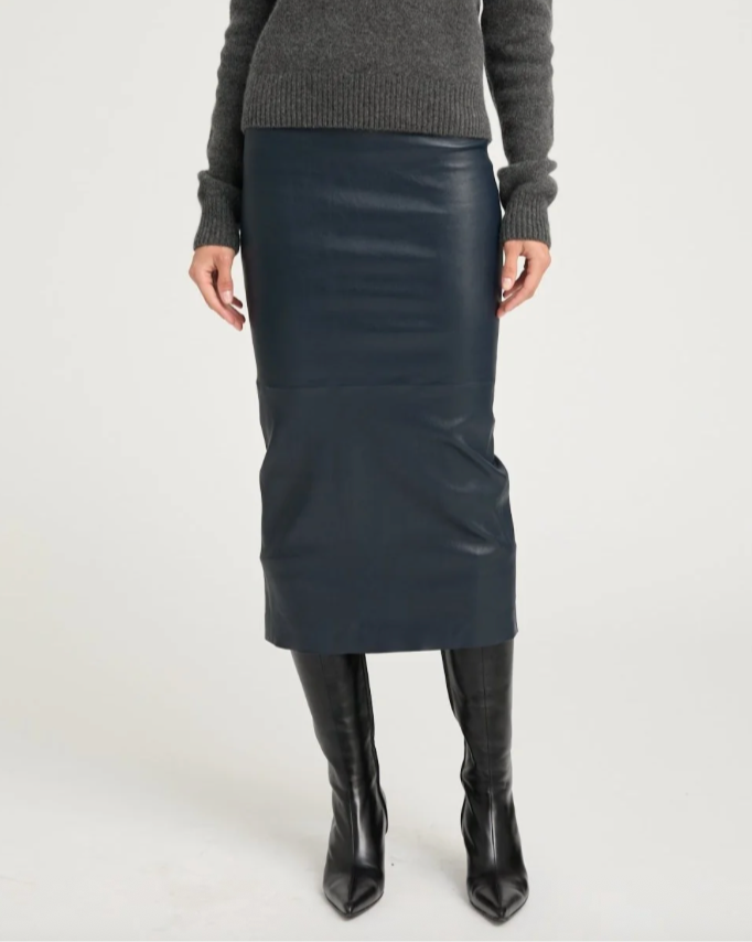 Leather Tube Skirt | Midnight