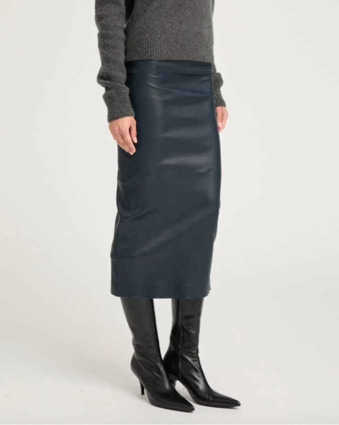 Leather Tube Skirt | Midnight