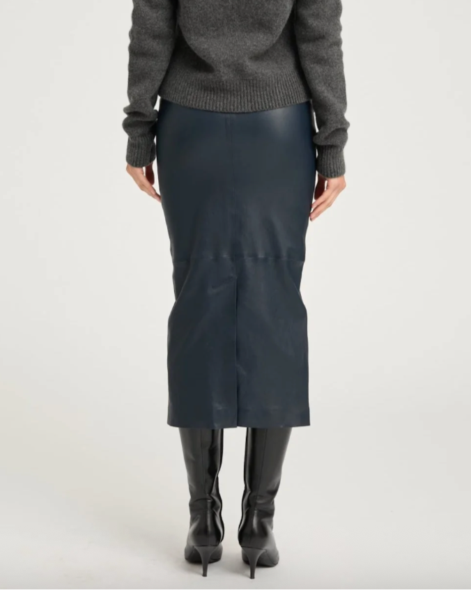 Leather Tube Skirt | Midnight