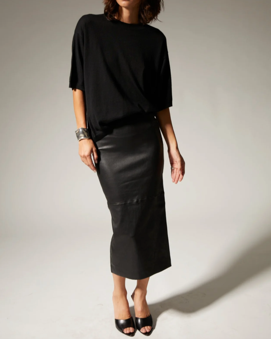 Leather Tube Skirt | Black