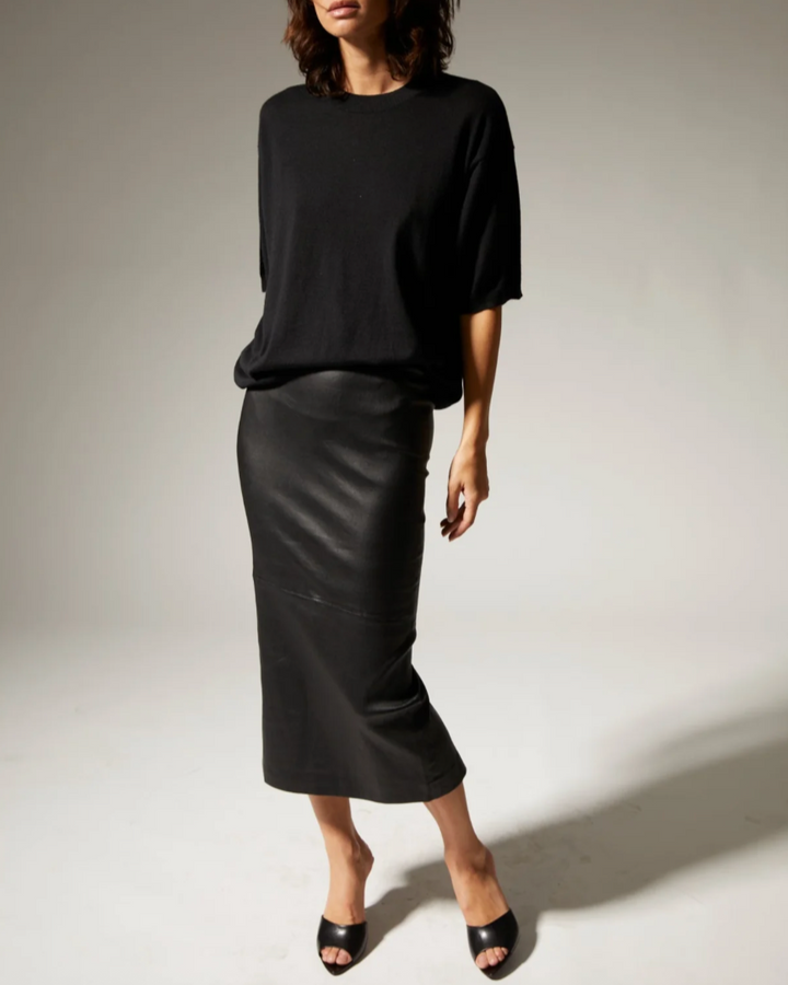 Leather Tube Skirt | Black
