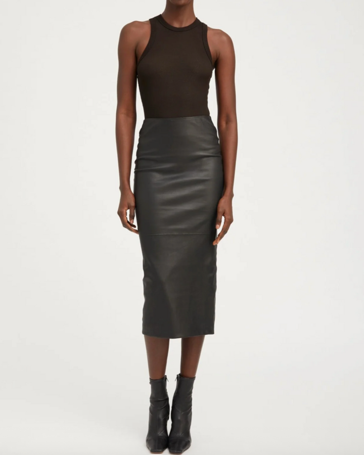Leather Tube Skirt | Black