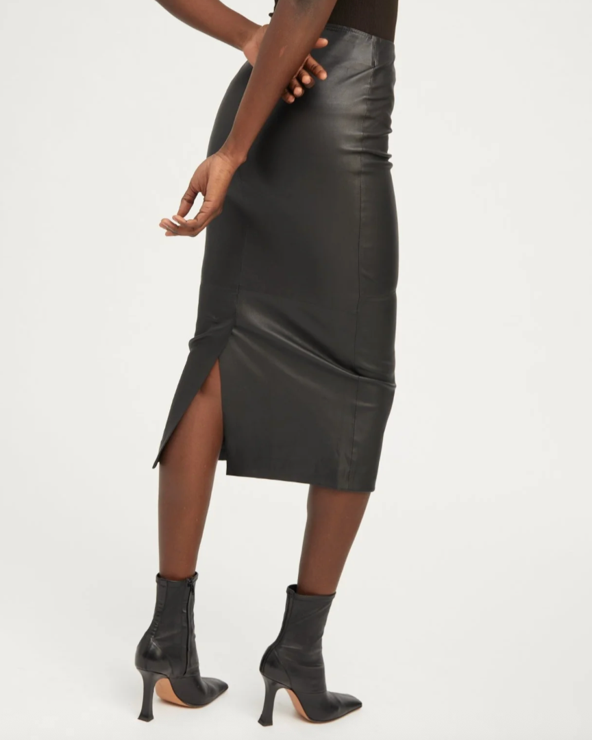 Leather Tube Skirt | Black