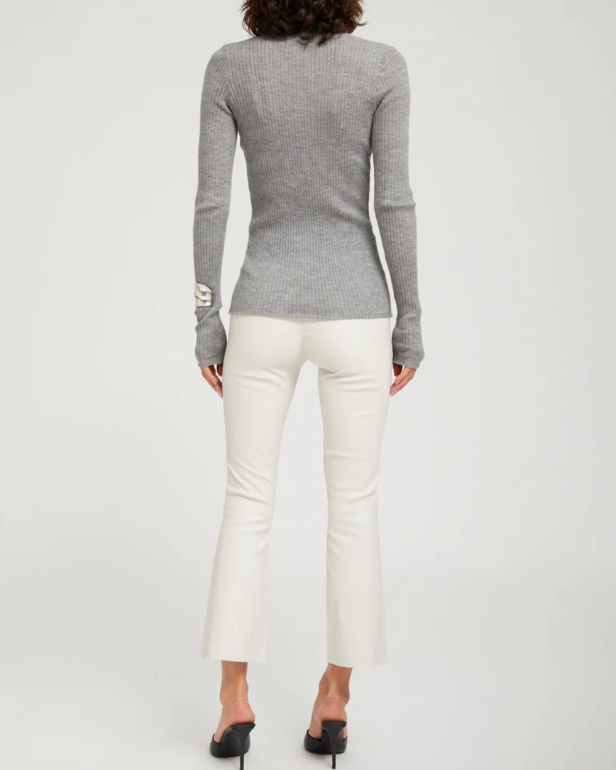 Long Sleeve Henley Top | Grey
