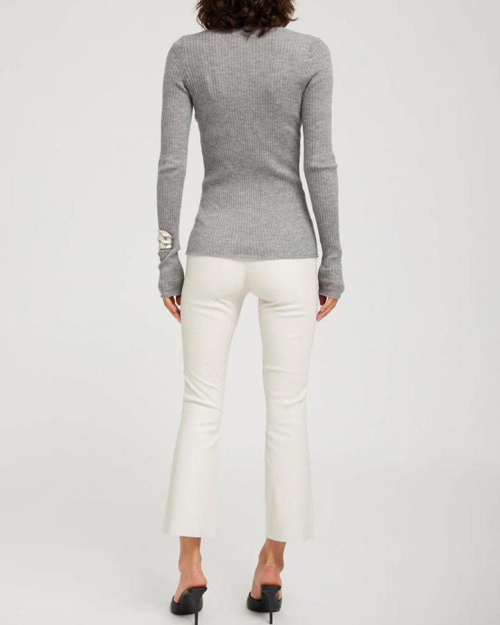 Long Sleeve Henley Top | Grey