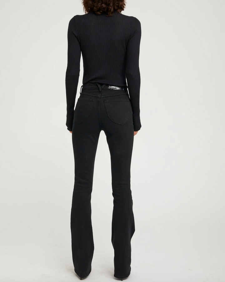 Long Sleeve Henley Top | Black