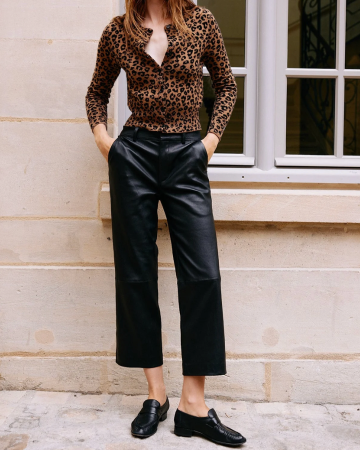 Cropped Baggy Lowrise Trousers | Black
