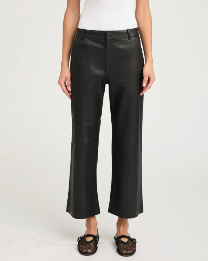 Cropped Baggy Lowrise Trousers | Black