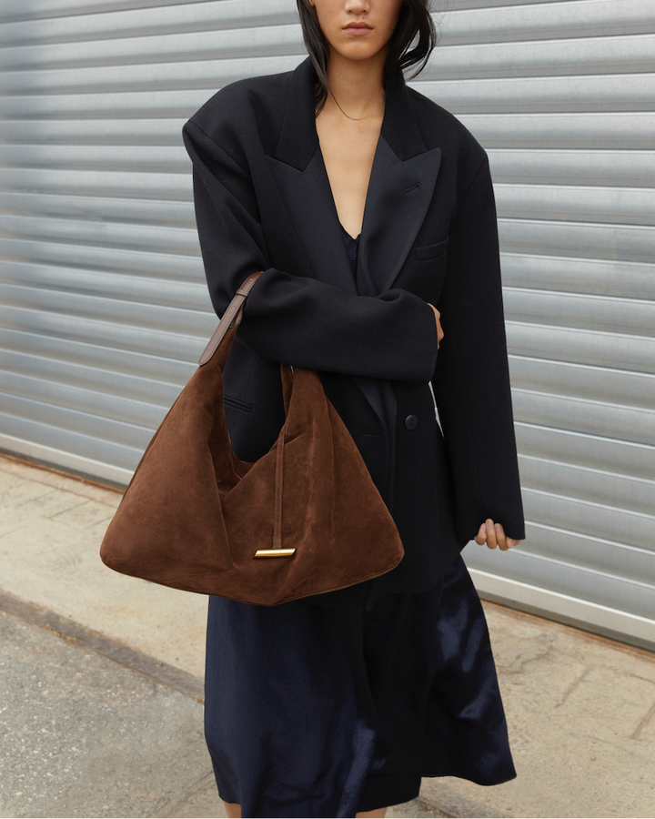 Pillow Hobo | Dark Brown Suede