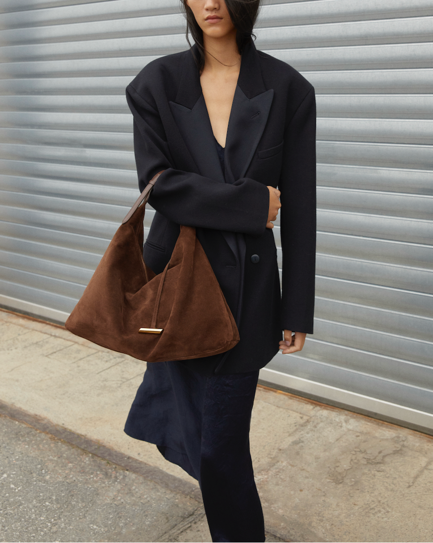 Pillow Hobo | Dark Brown Suede