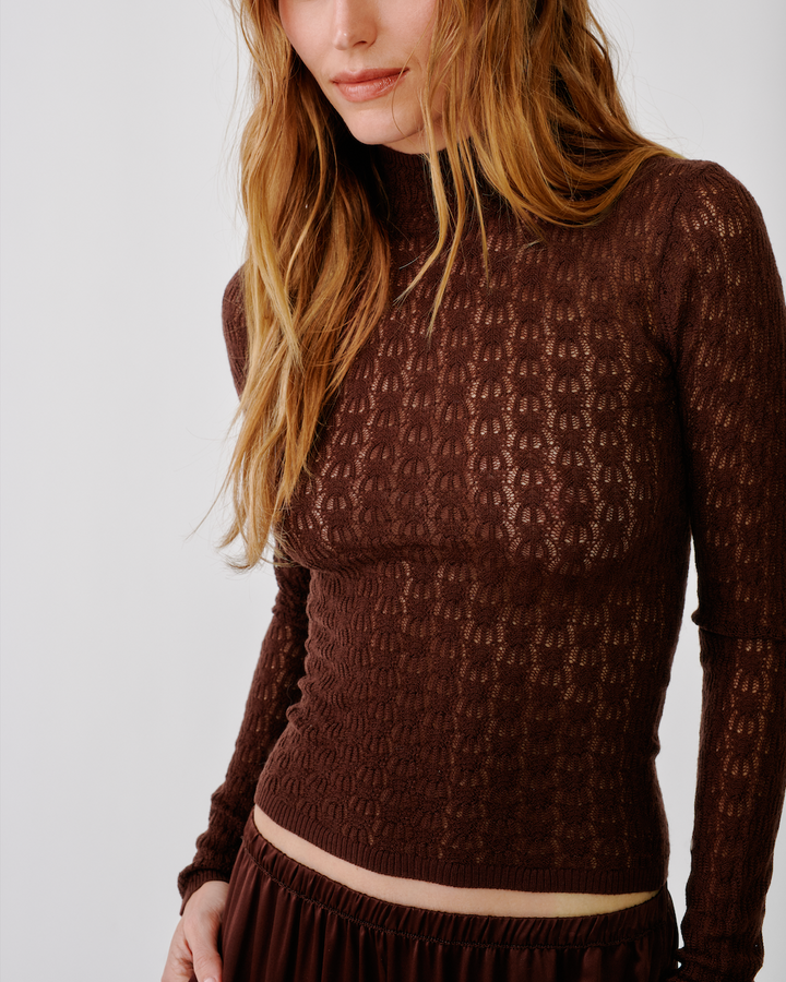 Rhea Longsleeve Mock Neck | Cinnabar