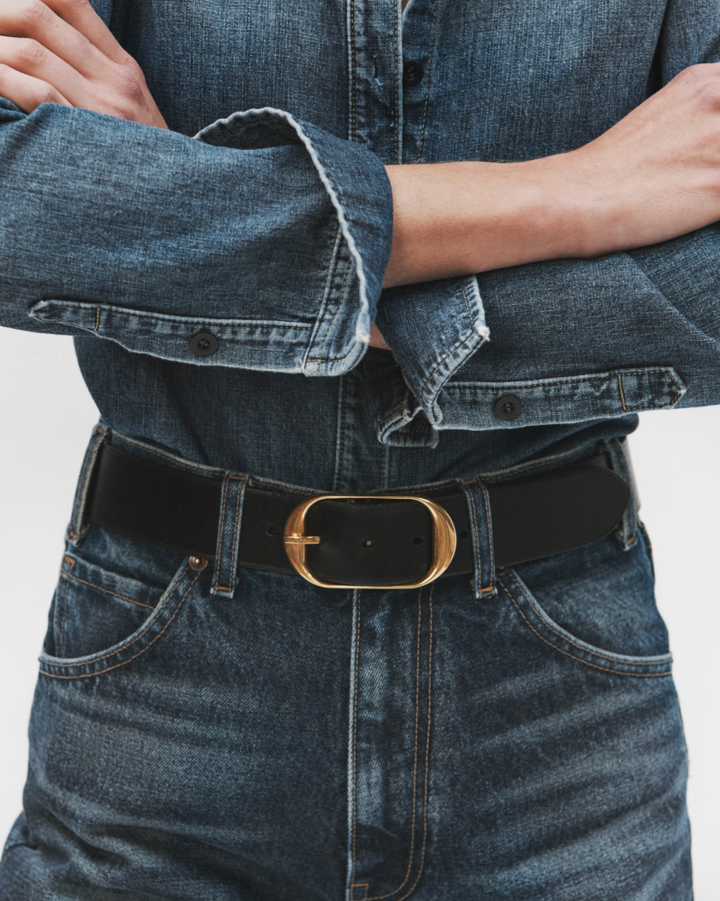 Nili Belt | Black W/ Antique Brass Buckle
