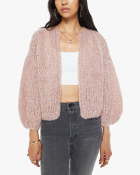 Mohair Bomber Cardigan | Antique Pink