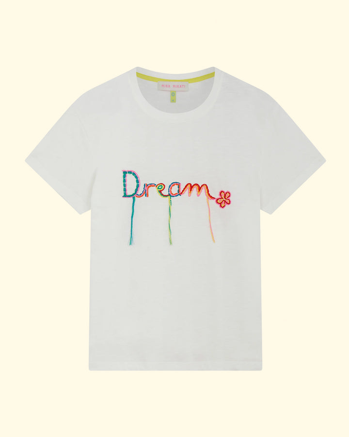 Embroidered Word T-Shirt | White