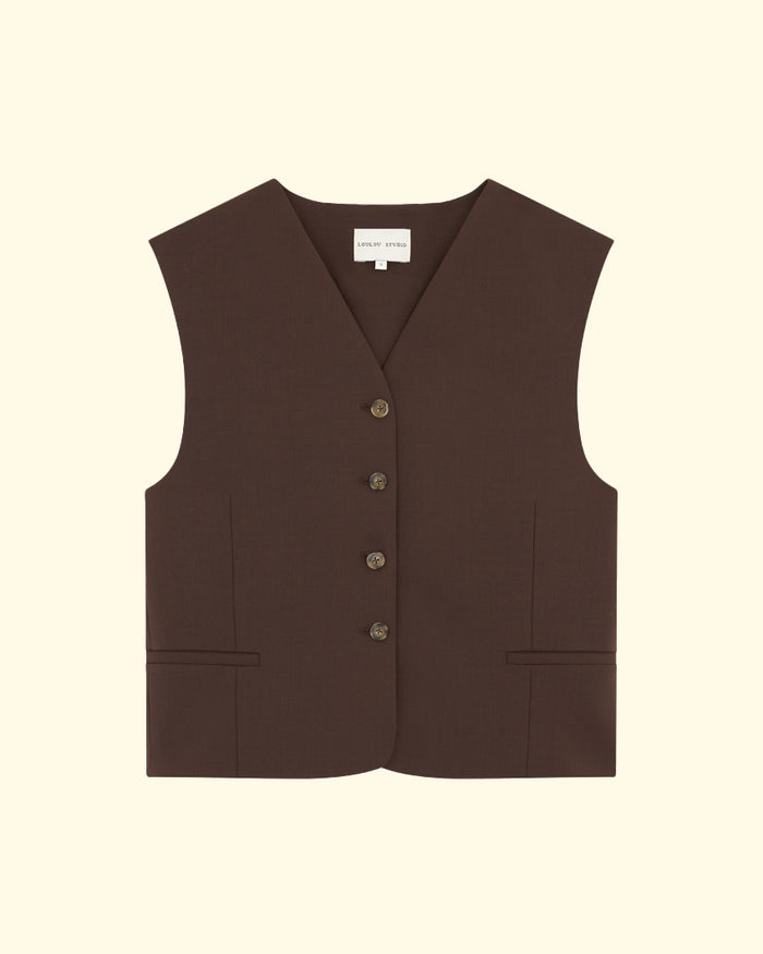 Teora Sleeveless Vest | Choco