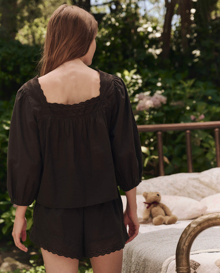 The Eyelet Tap Short | Black