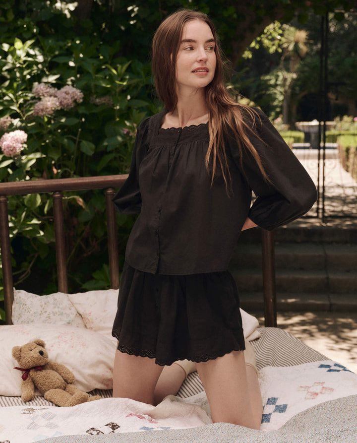 The Eyelet Tap Short | Black