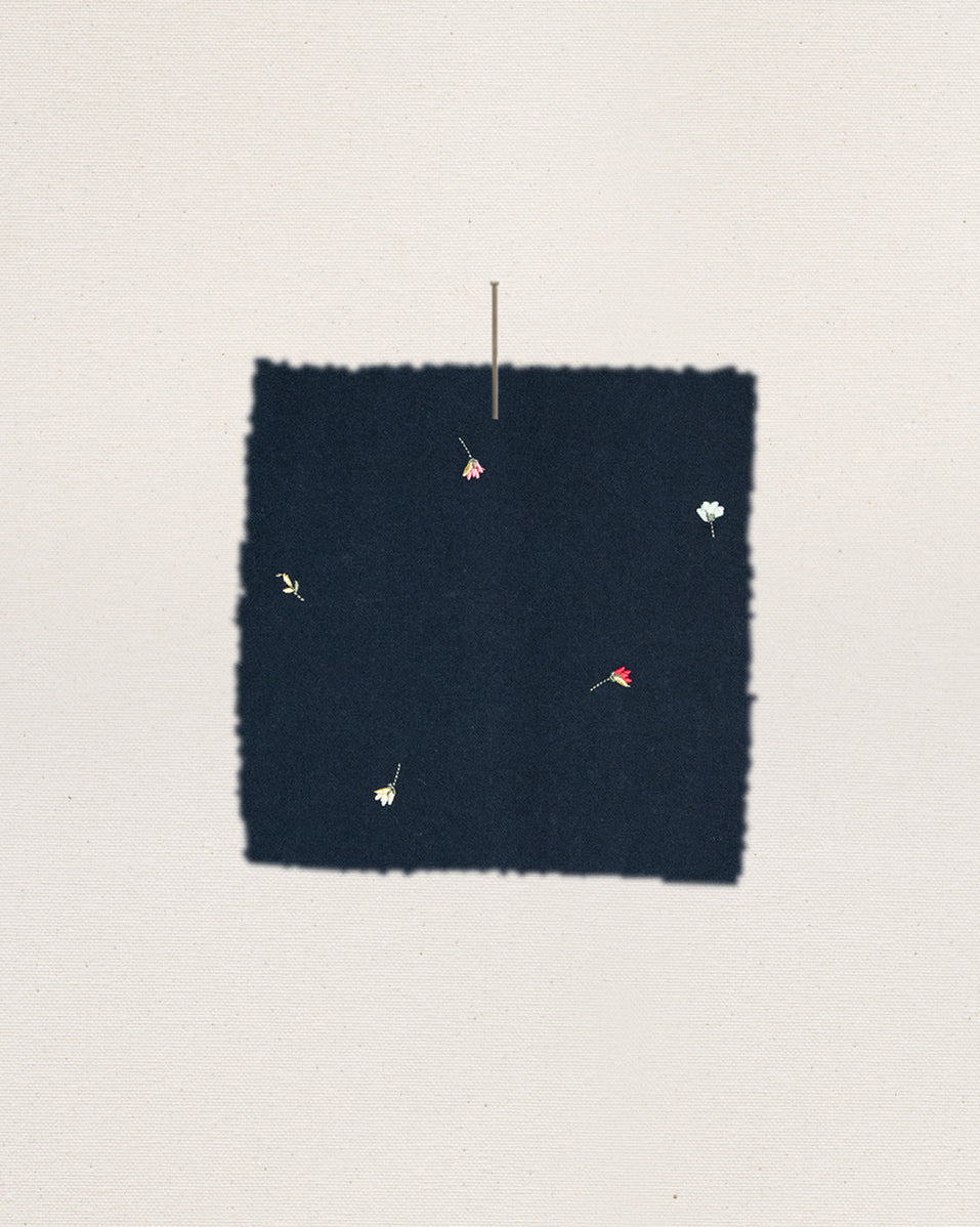 The Stadium Sweatpant | Navy with Tossed Floral Embroidery