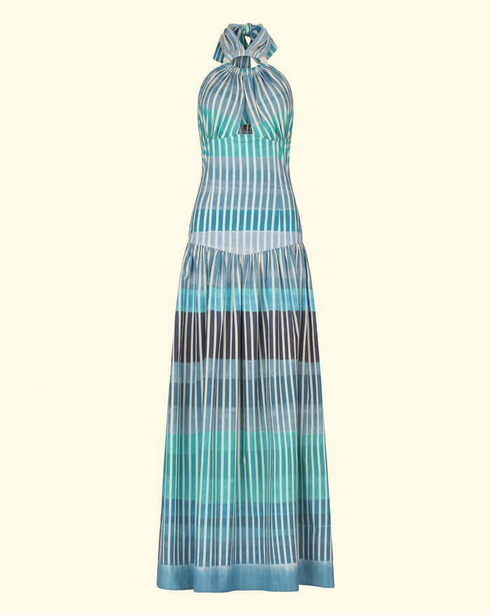 Traviata Dress | Infinite Blue Stripe