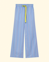 Relaxed Trouser with Canvas Belt | Blue Multi