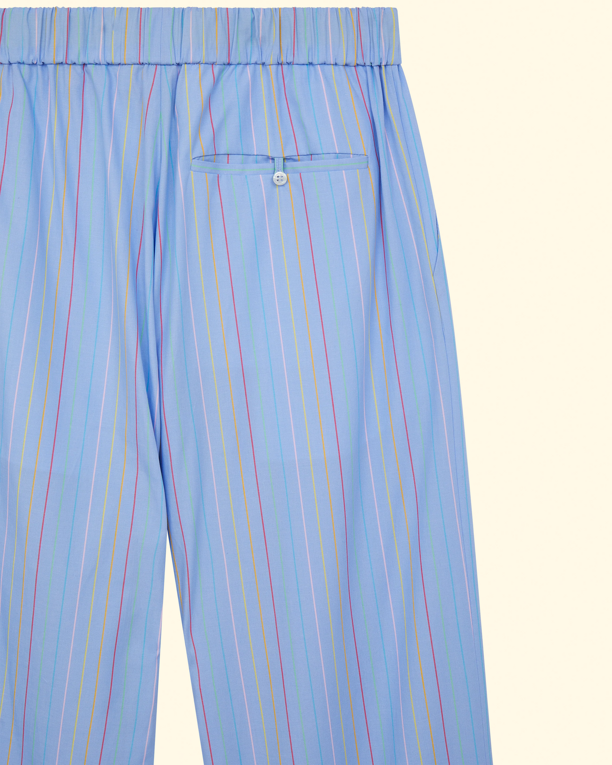 Relaxed Trouser with Canvas Belt | Blue Multi