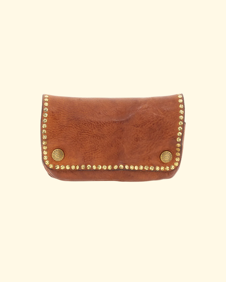 Kura Pochette Crossbody w Studs | Cognac