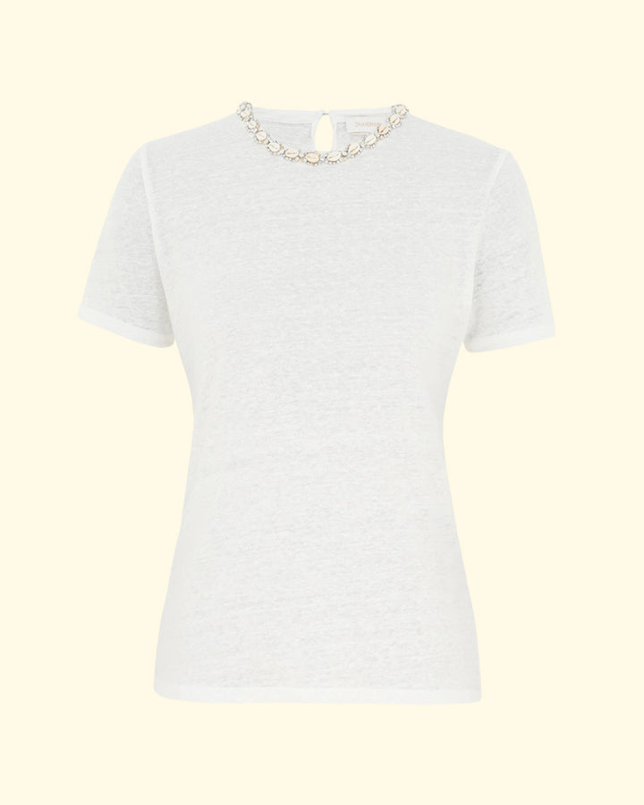 Illuminate Embellished Tee | Ivory