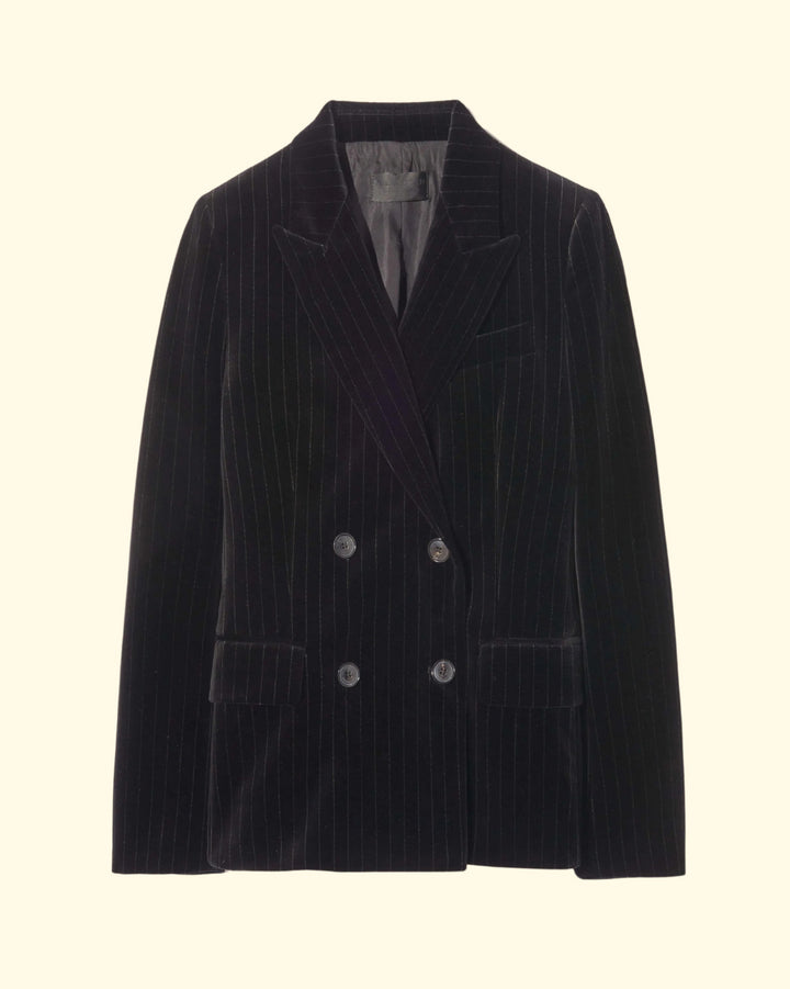 Veda Jacket | Black Pinstripe