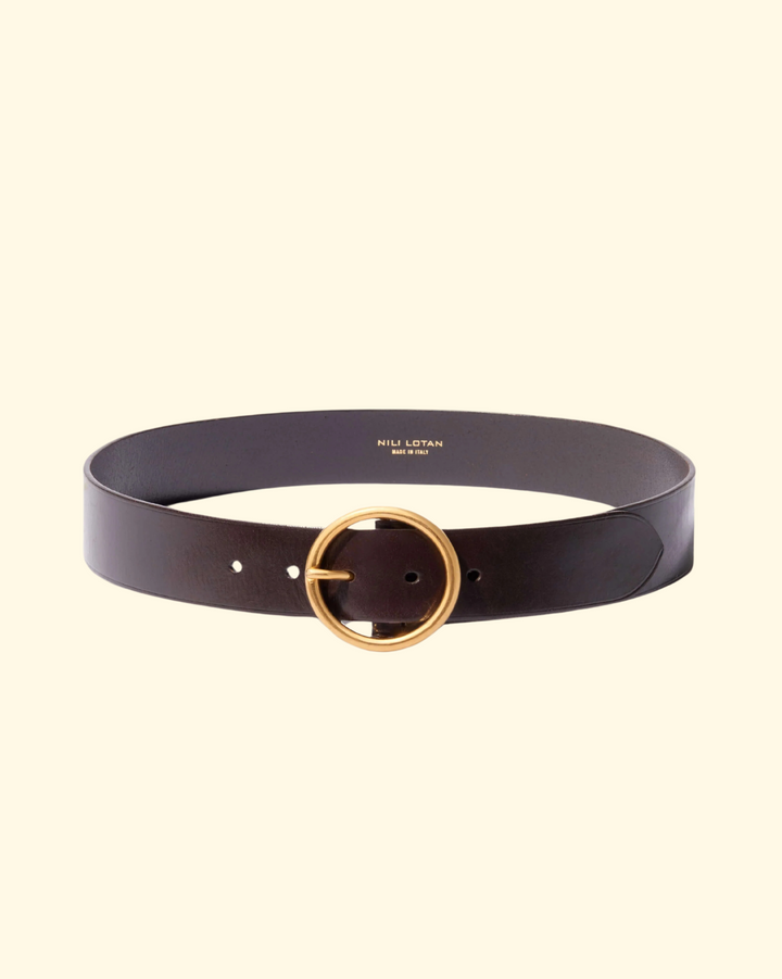 Avery Belt | Dark Brown With Brass Buckle