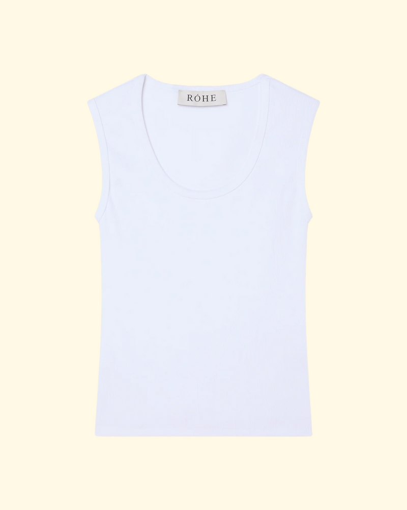 Rib Tank Top | Optic White